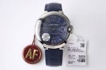 AF Factory AAA Best Replica Cartier Ballon Bleu 316L Stainless Steel Case & Bezel Blue Dial Watch